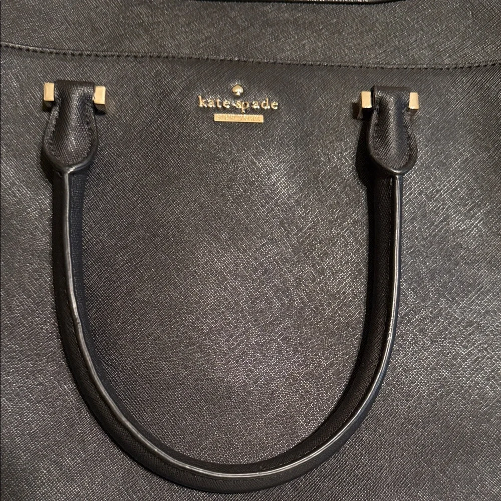 kate spade Black Saffiano Leather Satchel with Shoulder Strap